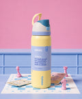 Termo Owala 32oz amarillo soft con tapa turquesa