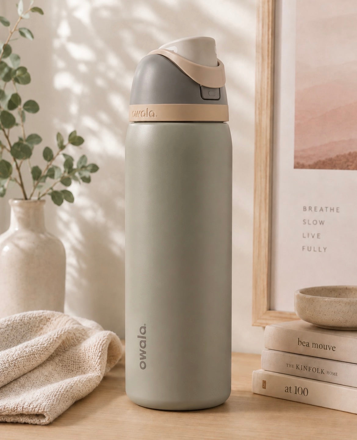 Termo Owala 32oz caqui con gris