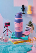 Termo Owala 32oz azul morado profundo con detalle rosa